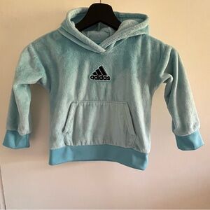 Adidas Unisex Toddler Light Blue Fleece Hoodie Sweatshirt Sz 2T Logo
